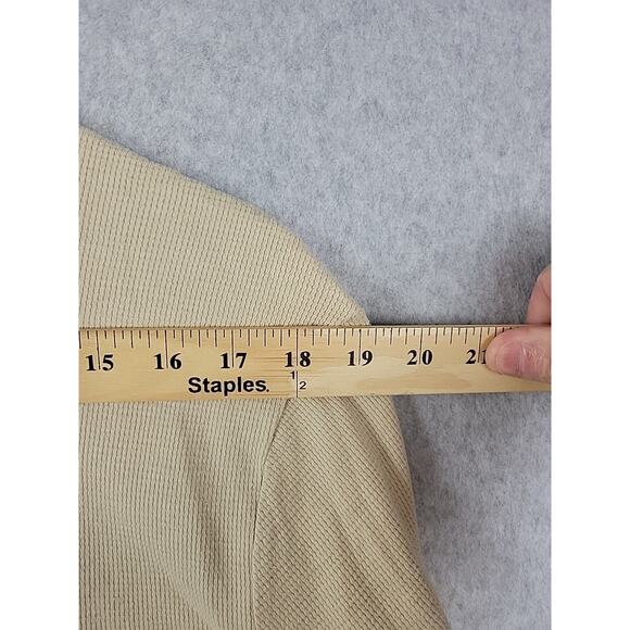 Vox Populi For The People Brooklyn Beige LS Crewneck T Shirt Men's Large Stretch - Picture 10 of 12